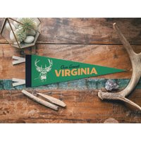 Filz Wimpelkette Virginia | Unser Großartiges Banner Mit Flaggen Von Virginia. Hirsch Typografie. Usa-Handgemacht von BenoitsDesignCo