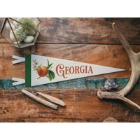Filz Wimpelkette Georgia | Peach State Banner Poster. Vintage Typographie Wimpel Dekoration. Usa-Handgemacht von BenoitsDesignCo