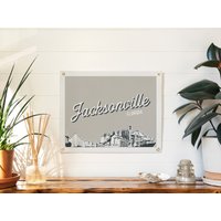 Jacksonville, Florida Filz Poster Banner | Stadt Skyline Wand Kunstdruck Schild. Vintage Linie Zeichnung Wimpel Wohnkultur. Handgemachtes Geschenk von BenoitsDesignCo