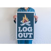 Abmelden Filz Poster Banner | Camping Wand Kunst Geschenk. Humorvolles Outdoor - Und Abenteuerliebhaber-Poster. Lager Flagge Wimpel Wohndeko von BenoitsDesignCo