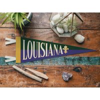 Louisiana Filz Wimpelkette | Handgefertigte Bayou Dekoration. Cajun Andenken Kreole. Jazz Wandkunst. Einzigartiges Karneval Geschenk. Usa-Handgemacht von BenoitsDesignCo