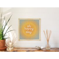 Oh Happy Day Filz Poster Banner | Sun Wand Kunstdruck Geschenk. Vintage Flagge. Inspirierende Wimpel Wohnkultur. Kinderzimmer Kinderzimmer. Us von BenoitsDesignCo