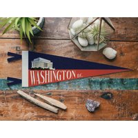 Washington Dc Filz Wimpel | Vintage Usa Hauptstadt Home Decor. Handgefertigtes Andenken. Nationale Mall-Wandkunst . Einzigartiges D.c. Geschenk von BenoitsDesignCo