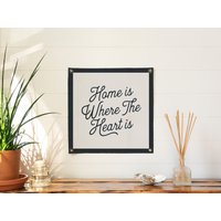 Zuhause Ist, Wo Das Herz Ist Filz Poster Banner | House Warming Geschenk Wandkunst. Vintage Typografie Flagge Wimpel Dekoration Geschenk von BenoitsDesignCo