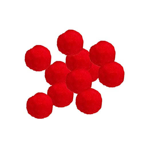 Benoon 100 Stück Plüschball-Pompons, einfarbig, handgefertigt, 15 mm, DIY-Zubehör, Dekoration für Kostüme, Rot von Benoon