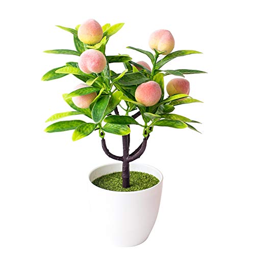 Benoon 1Pc Künstlicher Obstbaum, Miniascape Simulation Bonsai Hochzeitsfeier Home Office Schreibtisch Dekor Pfirsich von Benoon