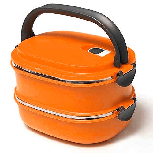 Benoon 2/1-Schicht-Isolier-Lunchbox Aus Edelstahl, Auslaufsichere Bento-Box Aufbewahrungsbehälter Für Schulbüro-Picknick Orange 2 2 von Benoon