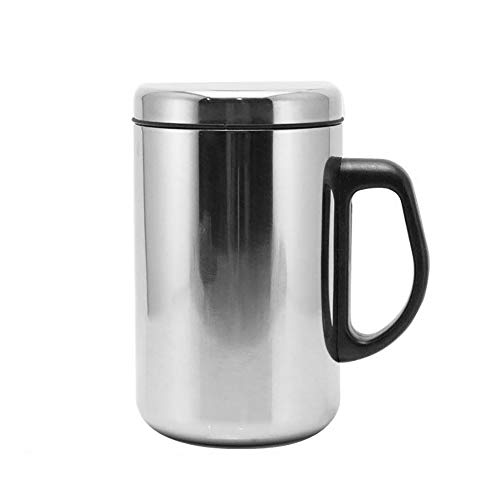 Benoon 350 / 500ml Doppelwandiger Isolierbecher Mit Deckel, Bierkaffeetasse Aus Edelstahl Für Das Home Office 350 ml von Benoon