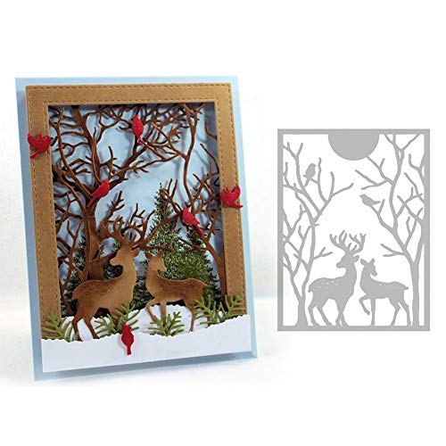 Benoon Elk Deer Metallschneidwerkzeuge, Prägeschablone für DIY Scrapbook Album Paper Card Making Craft Decor Silver von Benoon