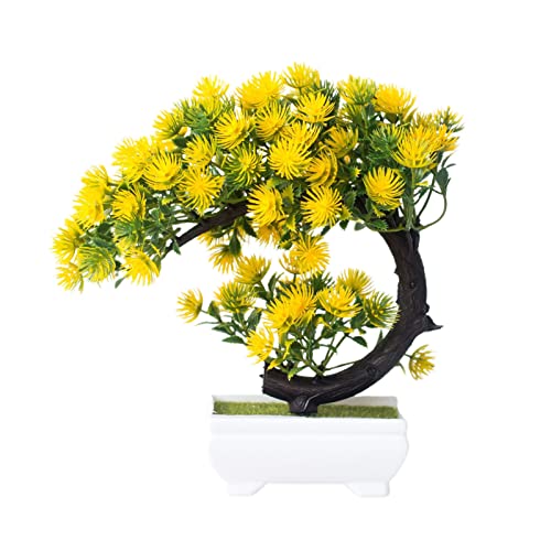 Benoon Gefälschte Deko, Blume, Bonsai, kompakt, dekorativ, bunt, schöne Kunstblume, Bonsai, mit Topf, Desktop-Dekoration, KunstBonsai, Heimdekoration von Benoon