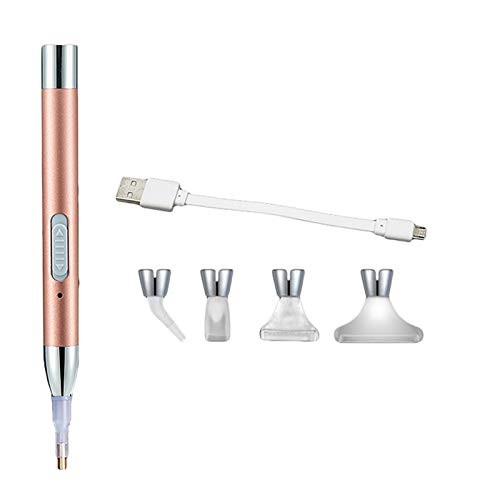 Benoon LED-Diamant-Malstift, Diamant-Malstift, USB-aufladbar, LED-Beleuchtungsstift, Diamant-Malerei, Stickwerkzeug, goldenes Set 1 von Benoon