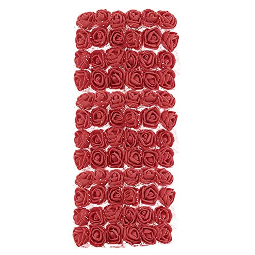 Benoon Mini-Schaumstoff-Rosen, 72 Stück, farbecht, Schaumstoff-Rosen, künstliche Blume, Heimdekoration für Hochzeit, Party, Urlaub, 12 Farben rot von Benoon