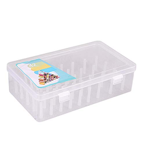 Benoon Näh-Aufbewahrungsbox mit 42 Achsen, Nähgarnbox, transparent, Nadel-Draht-Aufbewahrungsbehälter, Werkzeugkasten, Organizer und Aufbewahrung, transparent von Benoon