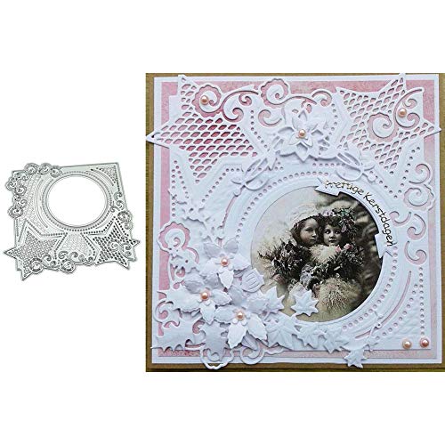 Benoon Stanzschablonen aus Metall, Stern-Kreis, Prägeschablone für DIY Scrapbook Album Papier Kartenherstellung Handwerk Dekoration Silber von Benoon