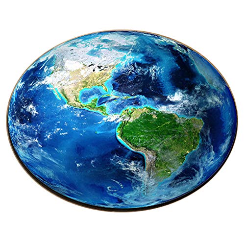 Benoon Teppich, rund, Erde, Mond, Planet, 3D-Druck, weicher Teppich, rutschfest, Bodenmatte, Heimdekoration, Erde** 160 cm von Benoon