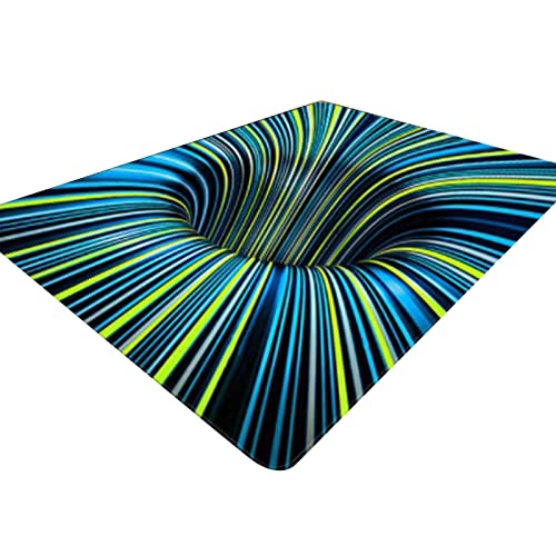 Benoon Fußmatte Abstraktes geometrisches Muster rutschfest Polyester maschinenwaschbar 3D Illusion Teppich für Schlafzimmer Teppich Abstrakt Geometrisch von Benoon