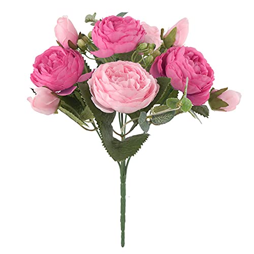 Benoon Beliebte Dekoration für Zuhause, Garten, Kunstblumen, lebendig, schön aussehend, kreativ, Pfingstrosen, Blumenstrauß, Heimdekoration für Zuhause, Rosenrot + Rosa Benoon Beliebte Dekoration für Zuhause, Garten, Kunstblumen, lebendig, schön aussehend, kreativ, Pfingstrosen, Blumenstrauß, Heimdekoration für Zuhause, Rosenrot + Rosa von Benoon