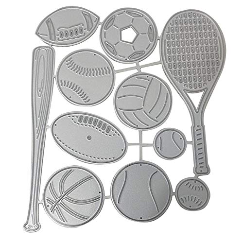 Stanzschablonen für Scrapbooking, Bastelarbeiten, Sportball, Metall, für Sammelalben, Papierkarten, Dekoration, Stanzschablone – Silber von Benoon