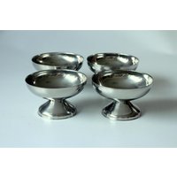 4 Eisbecher Wmf/Tischfein Edelstahl - Dessertschalen, Vintage, Mid Century, Stainless Steel Ice Cream Cups Set Of 4 Eisbecher Wmf/Tischfein Edelstahl - Dessertschalen, Vintage, Mid Century, Stainless Steel Ice Cream Cups Set Of von BensGermanVintage