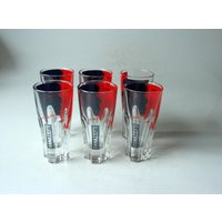 6 Gläser Ramazzotti - Shot Glasses Wassergläser Mid Century Barzubehör Barware von BensGermanVintage