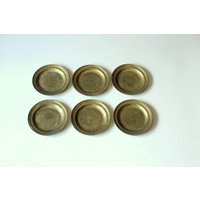 6 Massiv-Messing-Untersetzer 1960Er - Landhaus-stil Vintage, Mid Century, Solid Brass Coaster 6 Massiv-Messing-Untersetzer 1960Er - Landhaus-stil Vintage, Mid Century, Solid Brass Coaster von BensGermanVintage