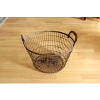 Alter Eisenkorb Mit Viel Patina Bzw. Rost - Kartoffelkorb, Drahtkorb, Dekokorb, Landhaus Erntekorb, Vintage, Mid Century, Harvest Basket von BensGermanVintage