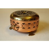Dekoratives Stövchen Messing Kupfer Metall - Teewärmer Mid Century, Copper Brass & Metal Tea Warmer Dekoratives Stövchen Messing Kupfer Metall - Teewärmer Mid Century, Copper Brass & Metal Tea Warmer von BensGermanVintage