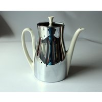 Fürstenberg Porzellan Kaffeekanne Schulte Ufer Mit Metall-Warmhaltehaube - Vintage Mid Century Coffee Pot With Metal Isolated Warming Hood von BensGermanVintage