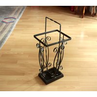 Handgearbeiteter Schwerer Schirmständer Schmiedeeisen, Vintage, Mid Century, Umbrella Stand Made Of Wrought Iron von BensGermanVintage