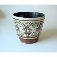 Keramik Blumentopf Übertopf Braun-Beige - Vintage, Mid Century, Ceramic Planter von BensGermanVintage