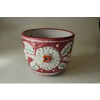 Kleiner Dekorativer Blumentopf Keramik Made in Italy, Vintage, Mid Century, Ceramic Planter von BensGermanVintage