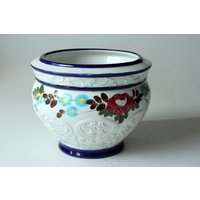 Mittelgroßer Relief Vintage Blumentopf Keramik - Übertopf Made in Italy Mid Century, Ceramic Planter Mittelgroßer Relief Vintage Blumentopf Keramik - Übertopf Made in Italy Mid Century, Ceramic Planter von BensGermanVintage
