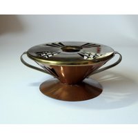 Schönes Stövchen Messing/Kupfer - Teewärmer Vintage, Mid Century, Brass & Copper Tea Warmer von BensGermanVintage