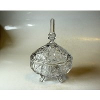 Wunderschöne Bonboniere Art Deco-style Bleikristall Aus Den 1940Ern, Vintage, Lead Crystal Glass Bonboniere von BensGermanVintage
