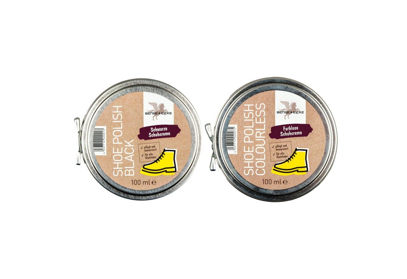 Bense & Eicke Set zur Schuhpflege - Shoe Polish black 100 ml & colourless 100 ml - Schuhcreme von Bense & Eicke