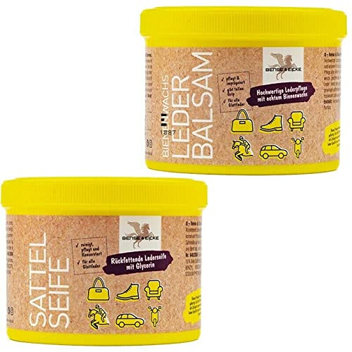 Lederseife 250 ml + Bienenwachs Lederpflege Balsam, 500 ml von Bense & Eicke