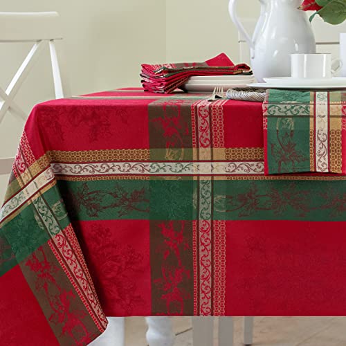 Benson Mills Holiday Legacy garngefärbte Jacquard-Tischdecke, Feiertags-, Winter- und Weihnachts-Tischdecke (Mehrfarbig, 132,1 x 177,8 cm, rechteckig) von Benson Mills