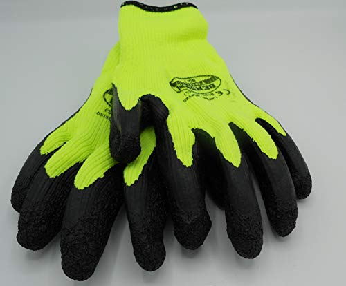 Arbeitshandschuhe Garten Handschuhe Winter Latex Gelb und Schwarz Gr.10 von Benson Tools