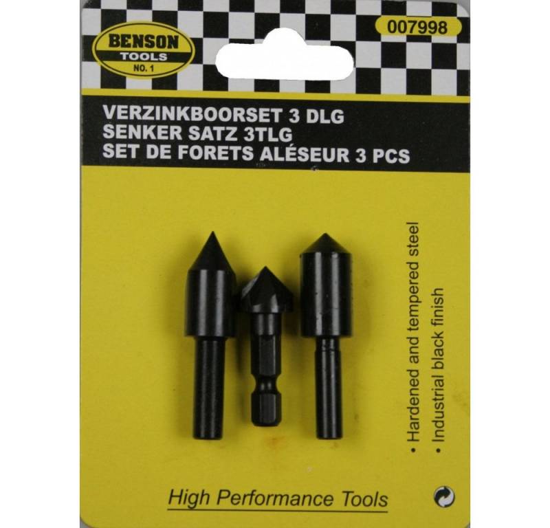 Benson Tools Senkbohrer Senkkopf Bohrer Set 3 Stück, (3-tlg) von Benson Tools