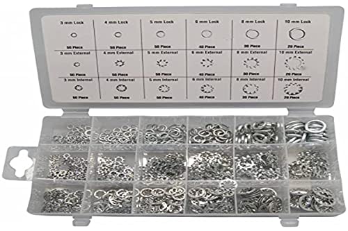 Benson Tools Zahnscheiben M3-M12 Federringe Sternscheibe Sortiment 720 Tlg, bunt von EDM