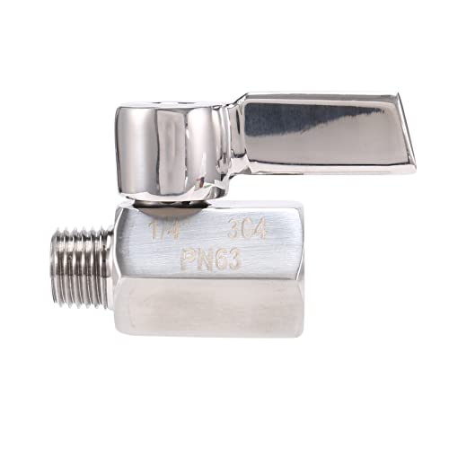 Benssey 1/4 Mini-Kugelhahn Aus Edelstahl 304, NPT-Innengewinde X NPT-AußEngewinde, Absperrventil von Benssey