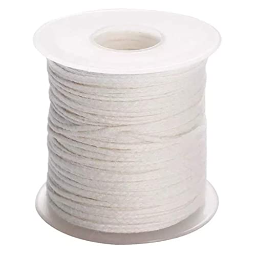 Benssey 1 Rolle 200 Fuß/61 Meter WeißEr Kerzendocht Baumwollkerze Gewebter Docht für DIY-Kerzenherstellung Material Rauchfreier Wachskern von Benssey
