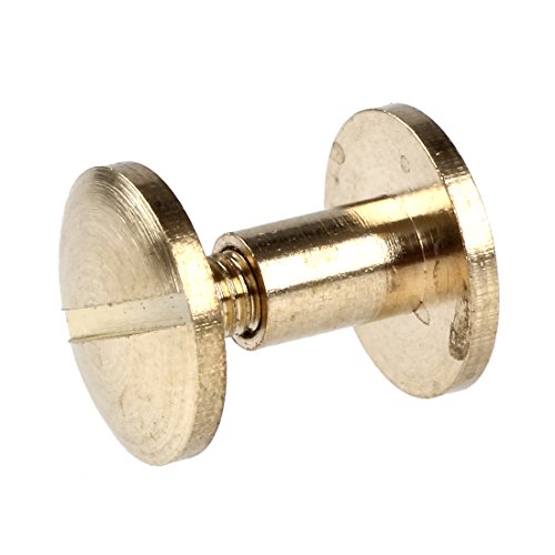 Benssey 10-fach Arc Massivmessingknopf Bolzen Schraubnagels Schraube Ruecken Leder Niet Gurt 6mm von Benssey