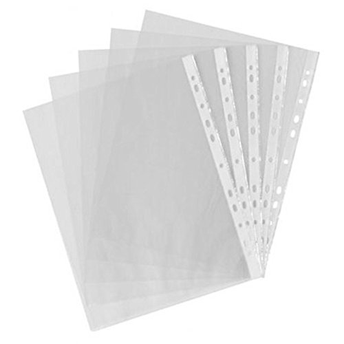Benssey 100 StüCke A4 PP Gestanzte Punch Pockets Ordner Brieftaschen HüLsen Tasche Transparent 0,03Mm von Benssey