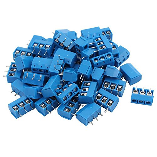 Benssey 100 Stueck blau ABS KF301-3P 5.08mm 3 Pin Anschlussklemme Schraubanschluss Stecker von Benssey