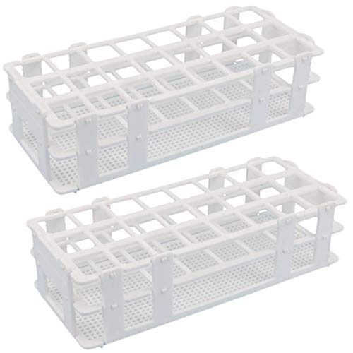 Benssey 2 Teiliges Kunststoff Reagenz Glas Gestell 24 Loch Labor Reagenz Glas Halter für 25 Mm Reagenz GläSer, Abnehmbar, von Benssey