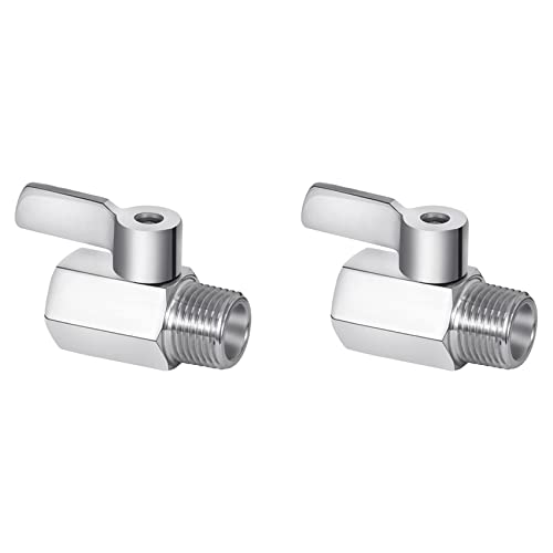 Benssey Duschkopf Absperrventil, Mini Kugelventil Aus Rostfreier Stahl 304, NPT Gewinde (1/2 Außengewinde x 1/2 Innengewinde), 2 Packung von Benssey