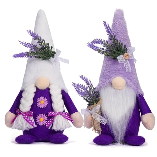 Benssey Frühlings-Zwerg-Dekoration, Lavendel-Zwerg-Heimdekoration, Schwedische Zwerg-Geschenke, Handgefertigte Küchendekoration, Frühlings-Tier-Tablett- von Benssey