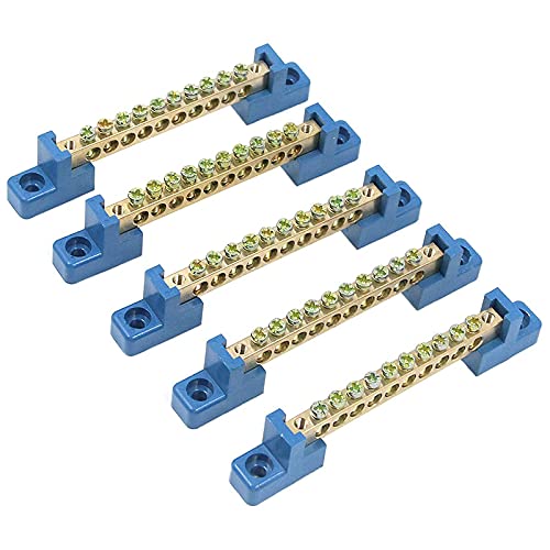 Benssey Klemmen Block Blau Klemmen Schiene 10 Positionen Schraube Messing Klemme Erdung Streifen Sammel Schienen Block Packung mit 5 StüCk Benssey Klemmen Block Blau Klemmen Schiene 10 Positionen Schraube Messing Klemme Erdung Streifen Sammel Schienen Block Packung mit 5 StüCk von Benssey