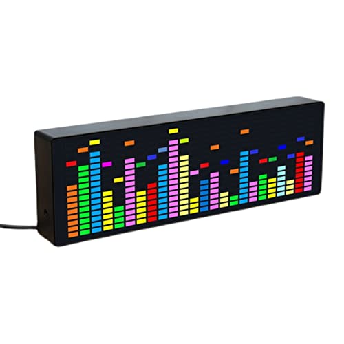 Benssey LED Musik Rhythmuslichter Sprache Sensor 1624 RGB AtmosphäRen Pegel Anzeige mit Uhr Anzeige (Kabel Steuerung) von Benssey
